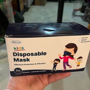 Kids Disposable Mask, Individually Wrapped, Navy, 50 Masks